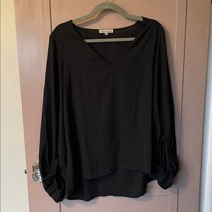 Black V-Neck Blouse